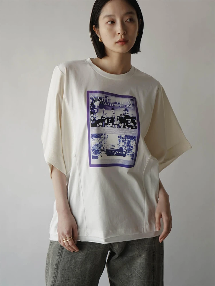 OKIRAKU(オキラク) Tシャツ OKIRAKU×ROSEBUD)DAISY SLEEVE GRAPHIC TEE（Tシャツ/カットソー