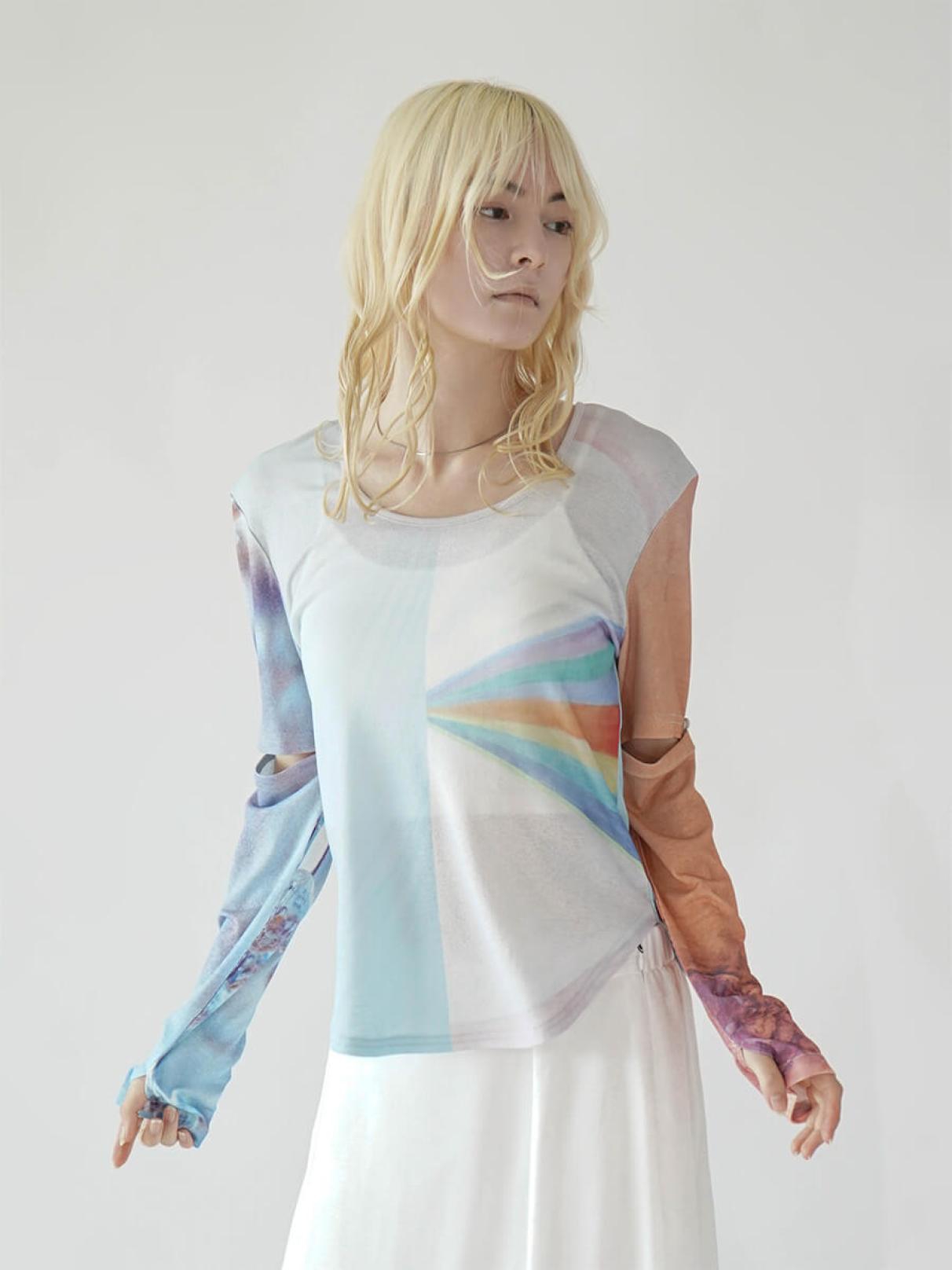 2way Sleeve Art Print Top - sahara - :ETHR OF｜YAMADAYA STORE