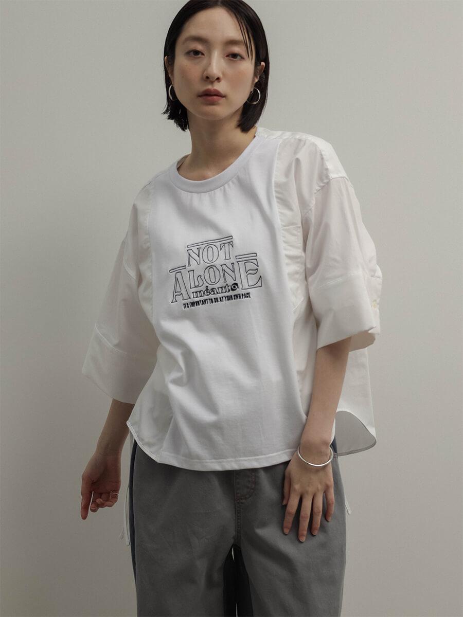 メッセージ刺繍コンビデザインTシャツ