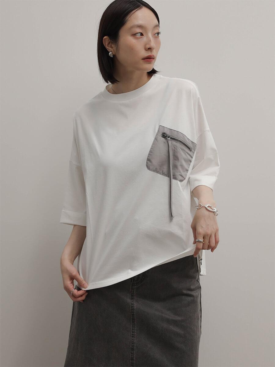 ポケットデザインオーバーTシャツ
