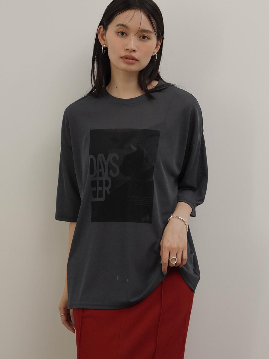 フォトプリントシアーTシャツ