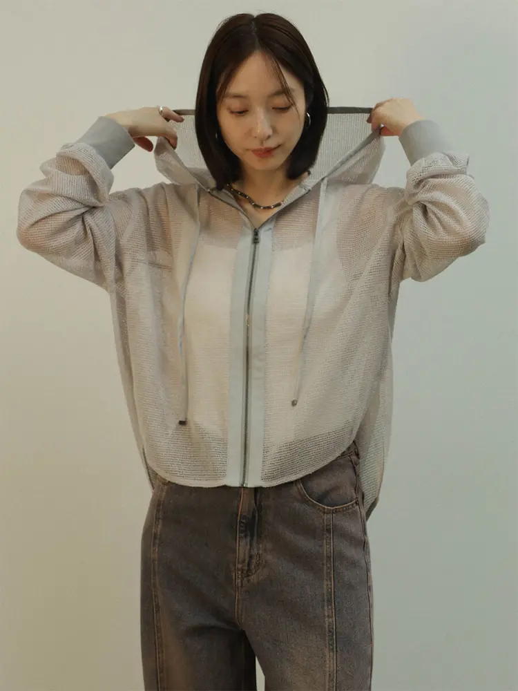 メッシュジップアップフーディー(gray,black) - RADIATE - RADIATE