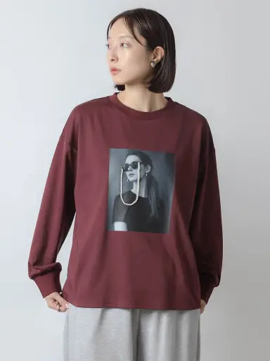 フォトプリントパールロングスリーブTシャツ - RADIATE - RADIATE