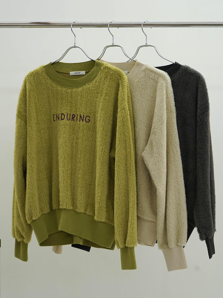 ロゴ刺繍シャギースウェット