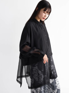 ラディエイト　シアー切替ロングシャツ オフホワイト　新品　レディース　ヤマダヤ ラディエイト RADIATE シアー切替ロングシャツ （オフホワイト