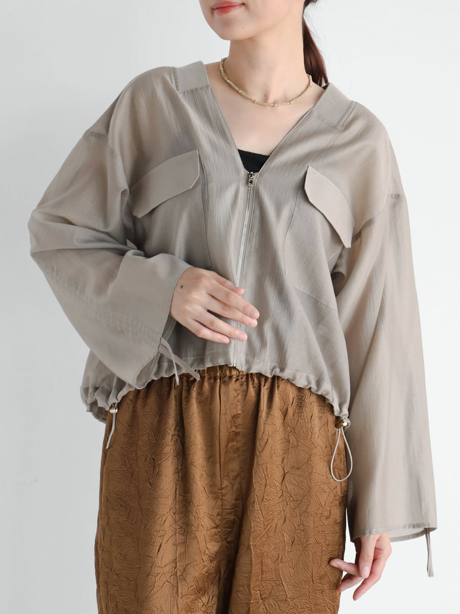 スリーブギャザーシアーブルゾン YAMADAYA STORE スリーブギャザーシアーブルゾン YAMADAYA STORE