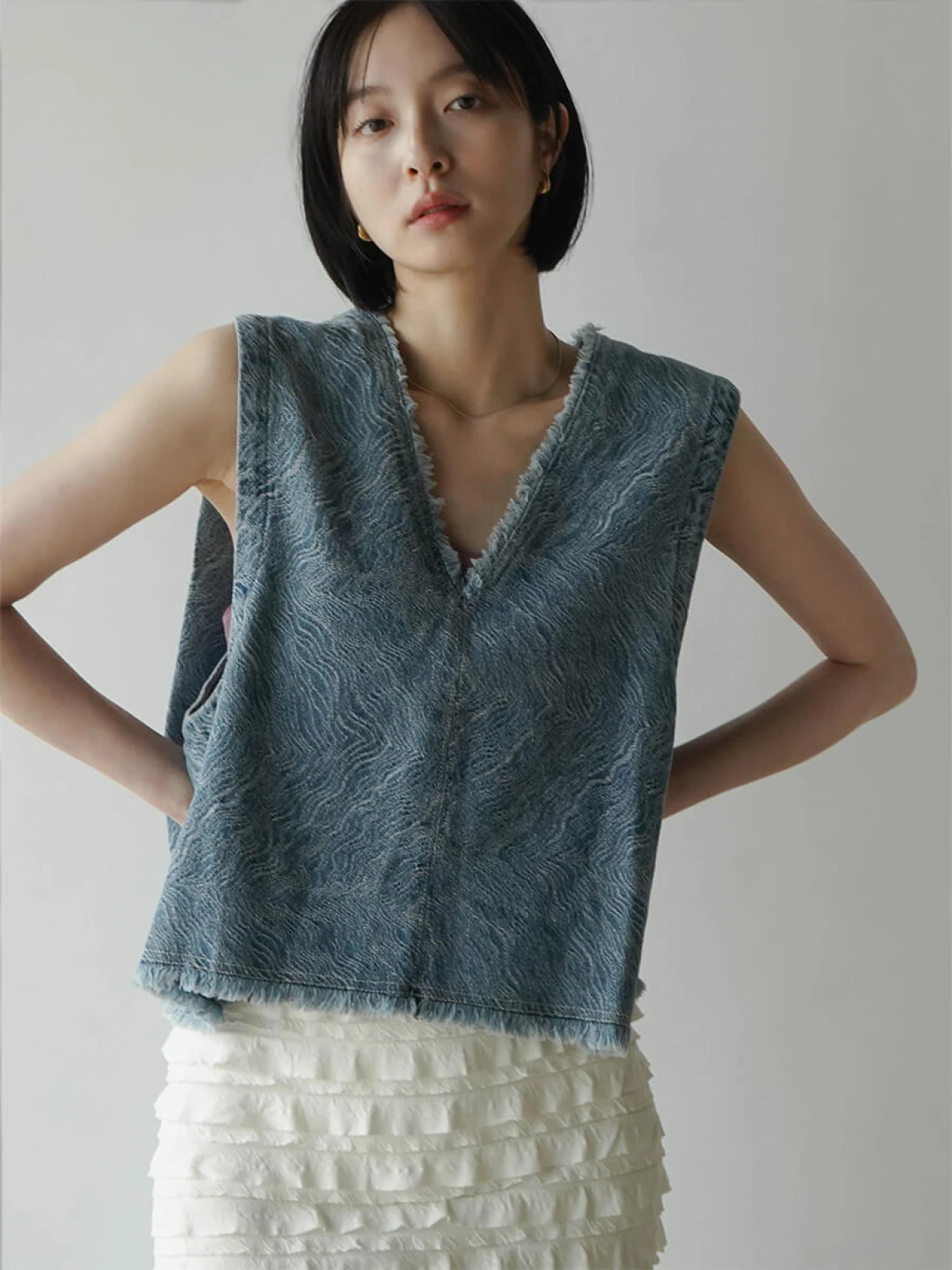 ヤマダヤ新品　RADIATE オーバーダイデニムベスト　グレー カットオフフリンジデニムベスト - RADIATE - RADIATE｜YAMADAYA
