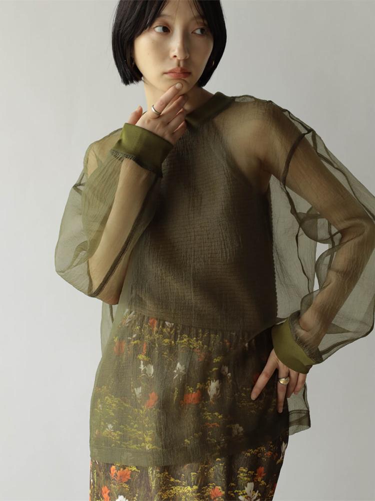 RADIATE ブラウス RADIATE 、ヤマダヤ、 ネイビー シフォン トップス