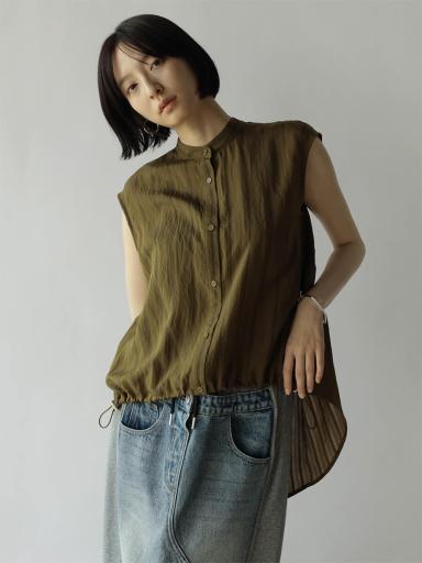 EPOCA STORIA】 4WAYストレッチタフタ フリルネックブラウス