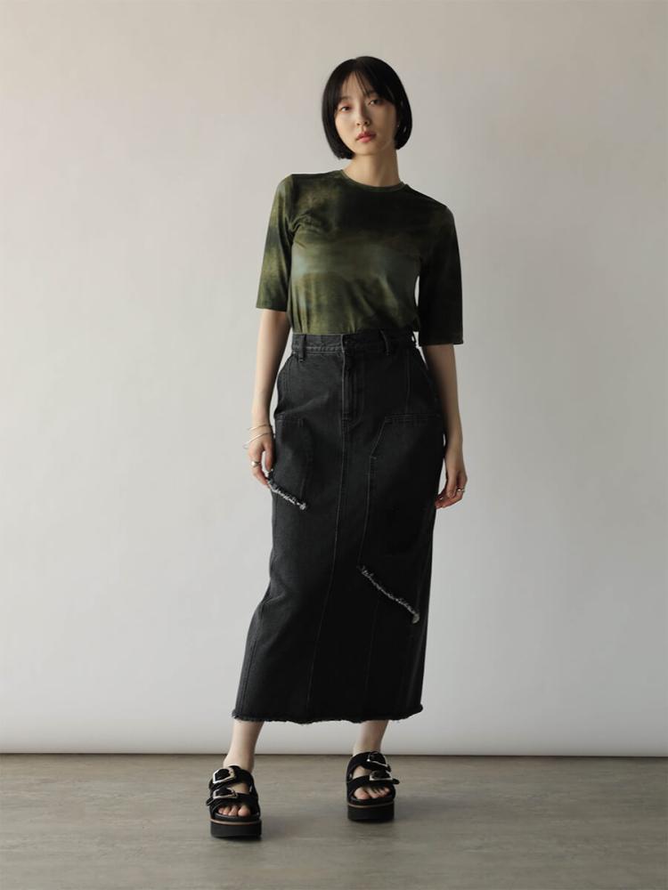 MARECHAL TERRE ヤマダヤ　デニムロングスカート フレアロングデニムスカート | ファッション通販サイト NUGU