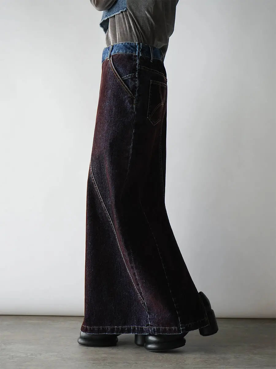 アシメウエストフロッキーデニムスカート - RADIATE - RADIATE