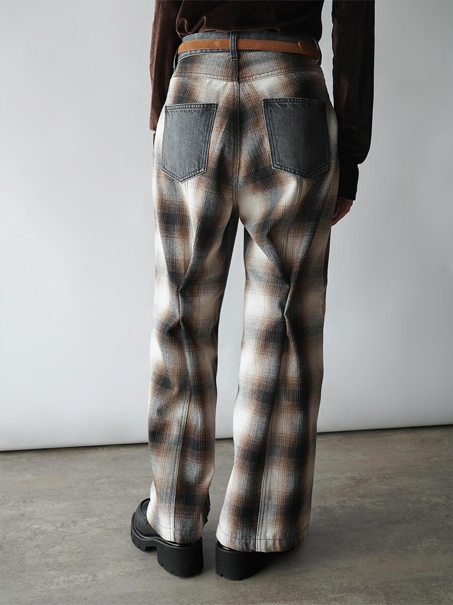 さくちん RADIATE デニムドッキングストライプスラックスパンツ