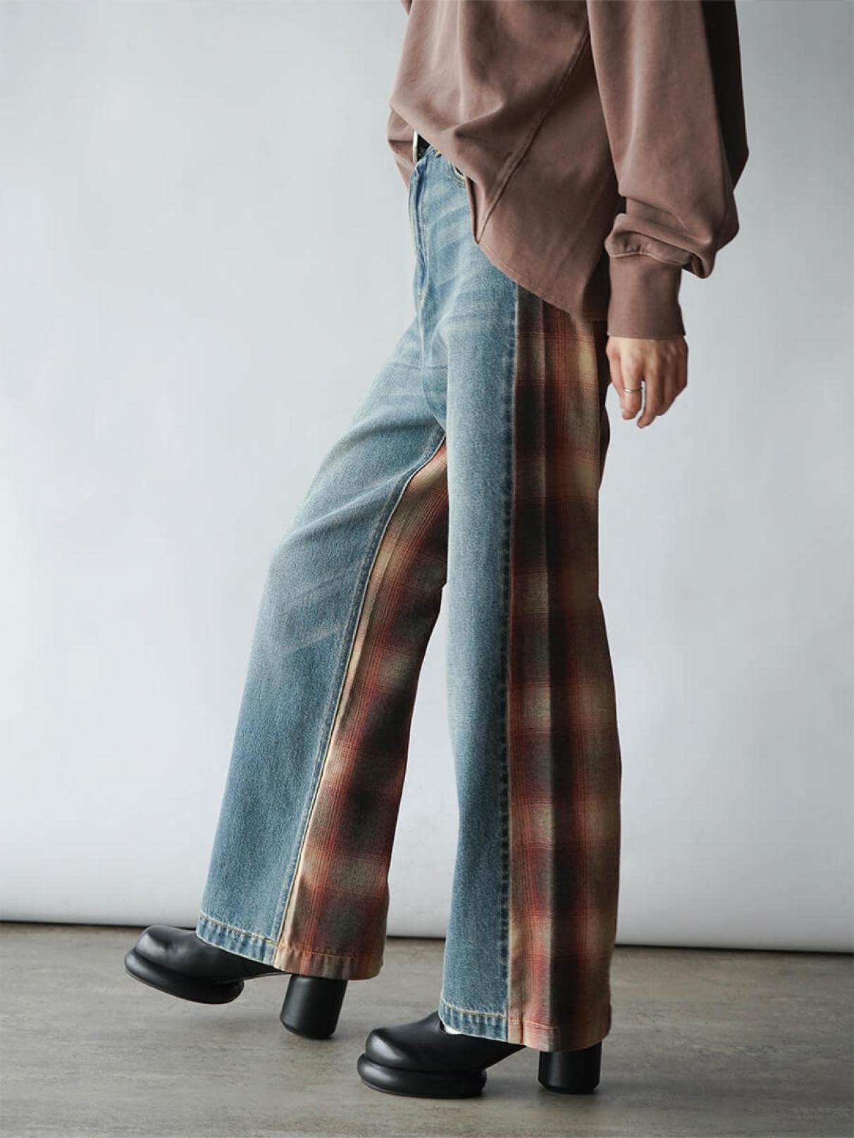 バックボタンチェックデニムパンツ - RADIATE - RADIATE｜YAMADAYA STORE