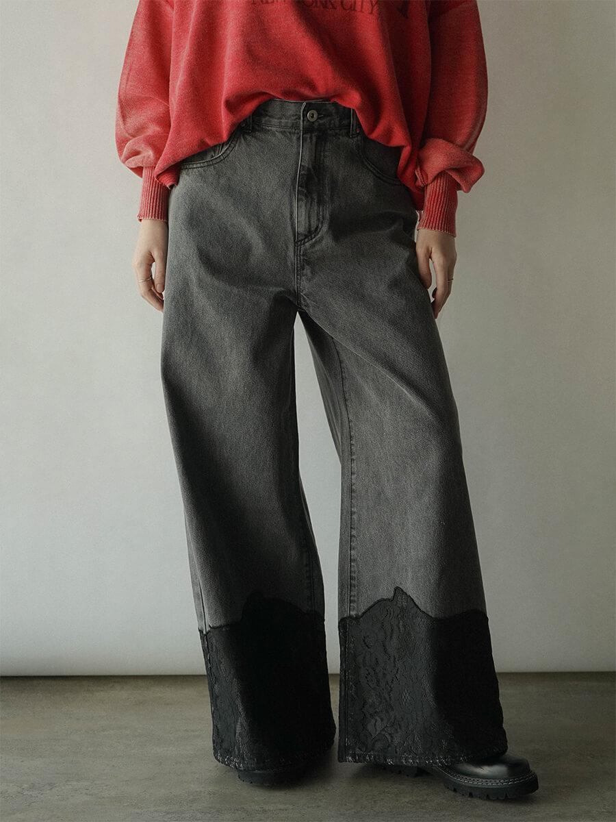 レースドッキングデニムワイドパンツ - RADIATE - RADIATE｜YAMADAYA STORE