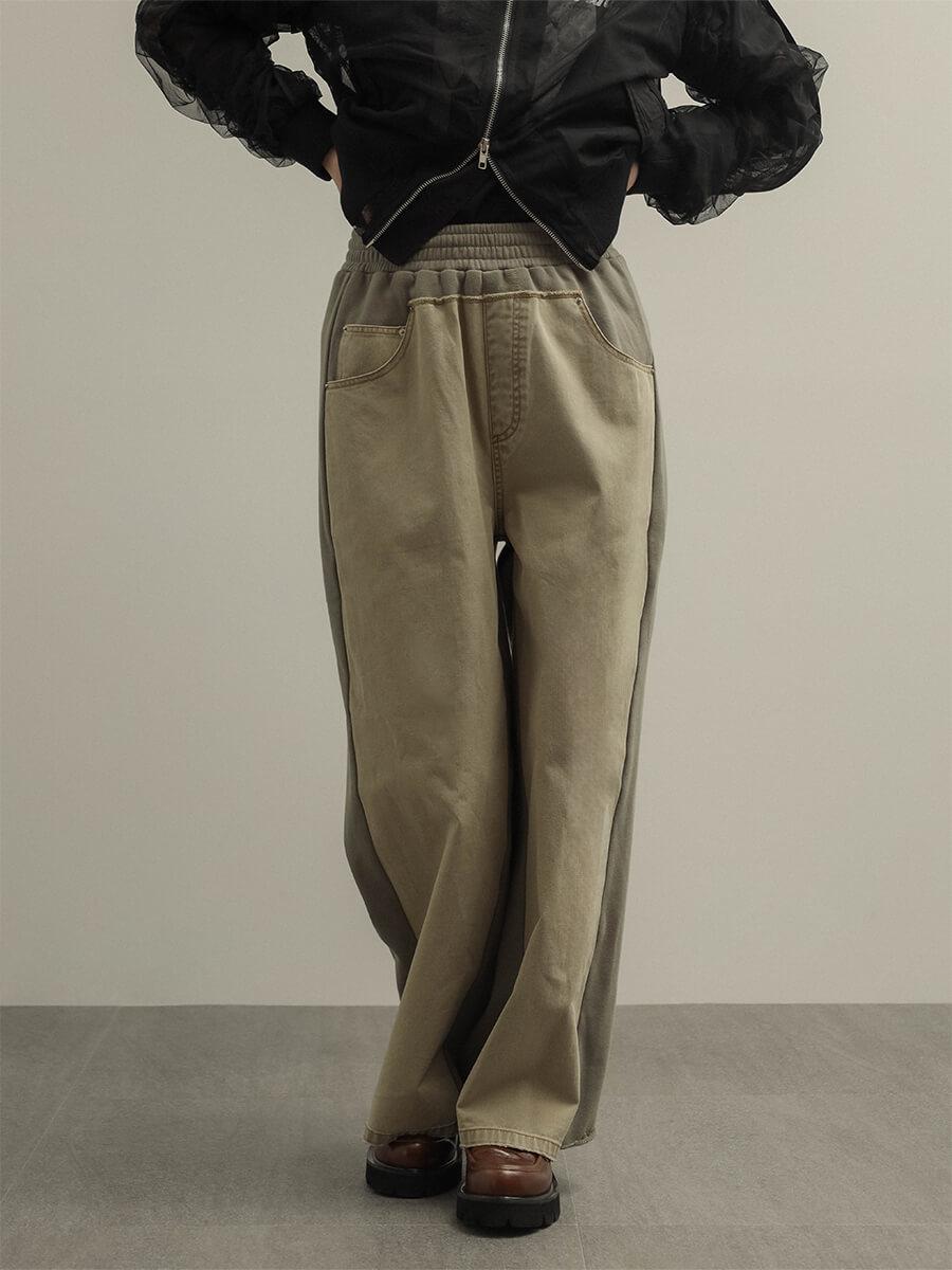 デニムドッキングスウェットパンツ(beige)