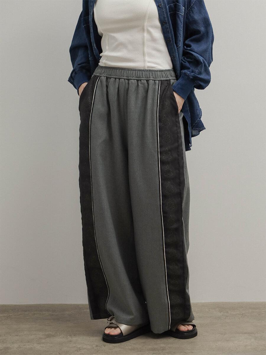レーステープラインワイドパンツ
