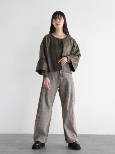 【新品】RADIATE バックジップフェイクレザーブルゾン　ラディエイト バックジップフェイクレザーブルゾン | ラディエイト(RADIATE