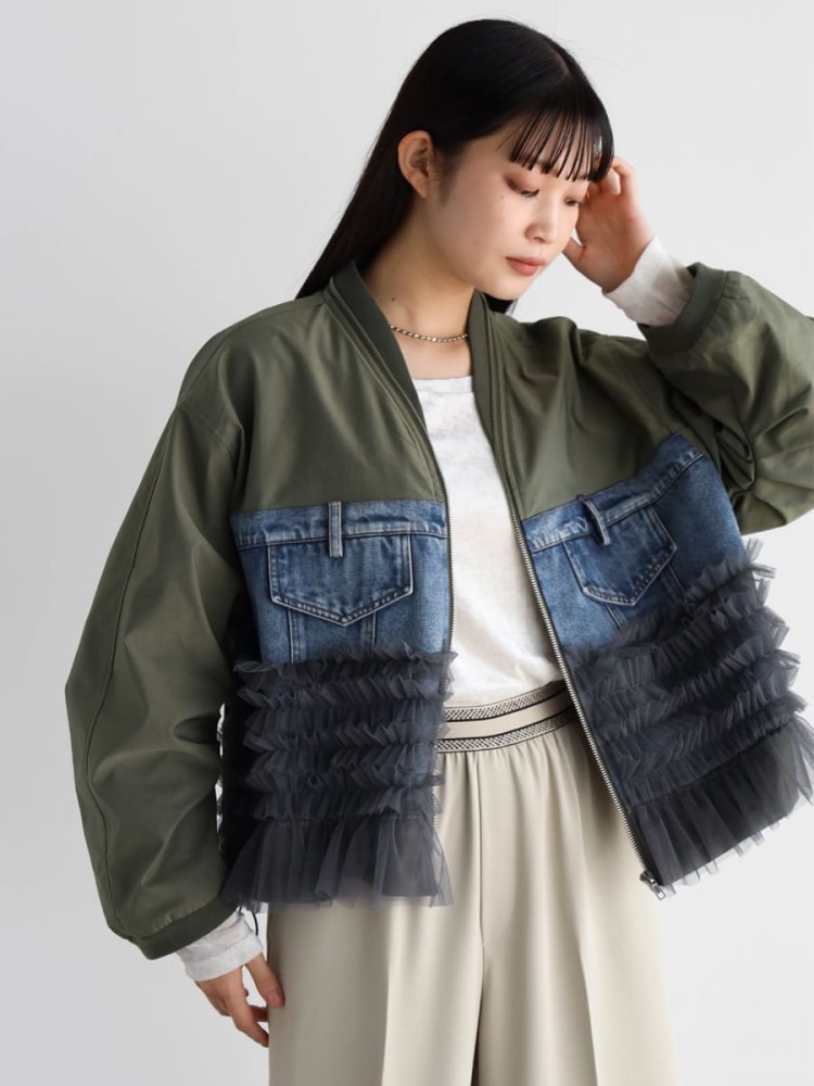 デニム×チュールドッキングブルゾン - RADIATE - RADIATE｜YAMADAYA STORE