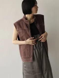 LASUD｜チュールドッキングダメージニットベスト | Rakuten