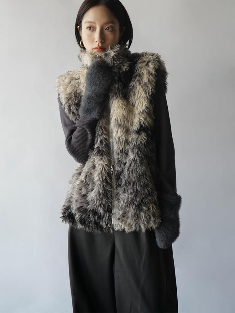 モノトーンミックスファーベスト - RADIATE - RADIATE｜YAMADAYA