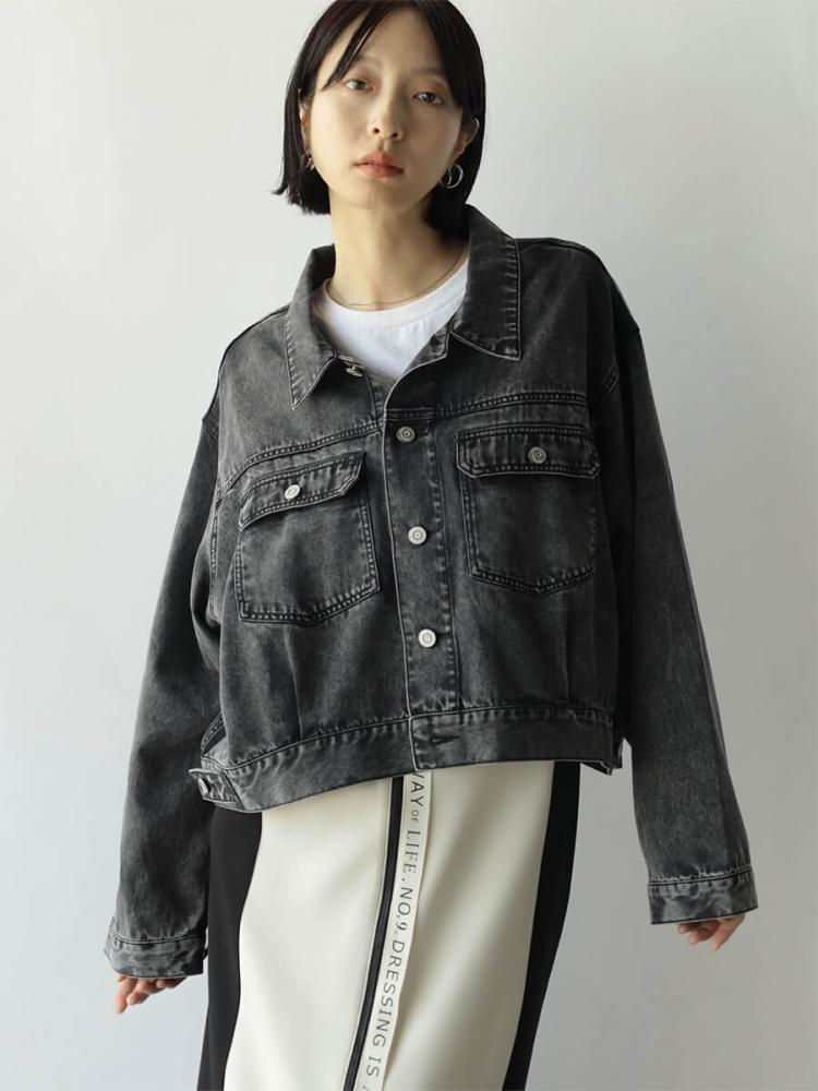 ジャケット・アウター yamada POLYESTER SMOOTH SWITCHING PIPING JACKET(FREE SIZE Black
