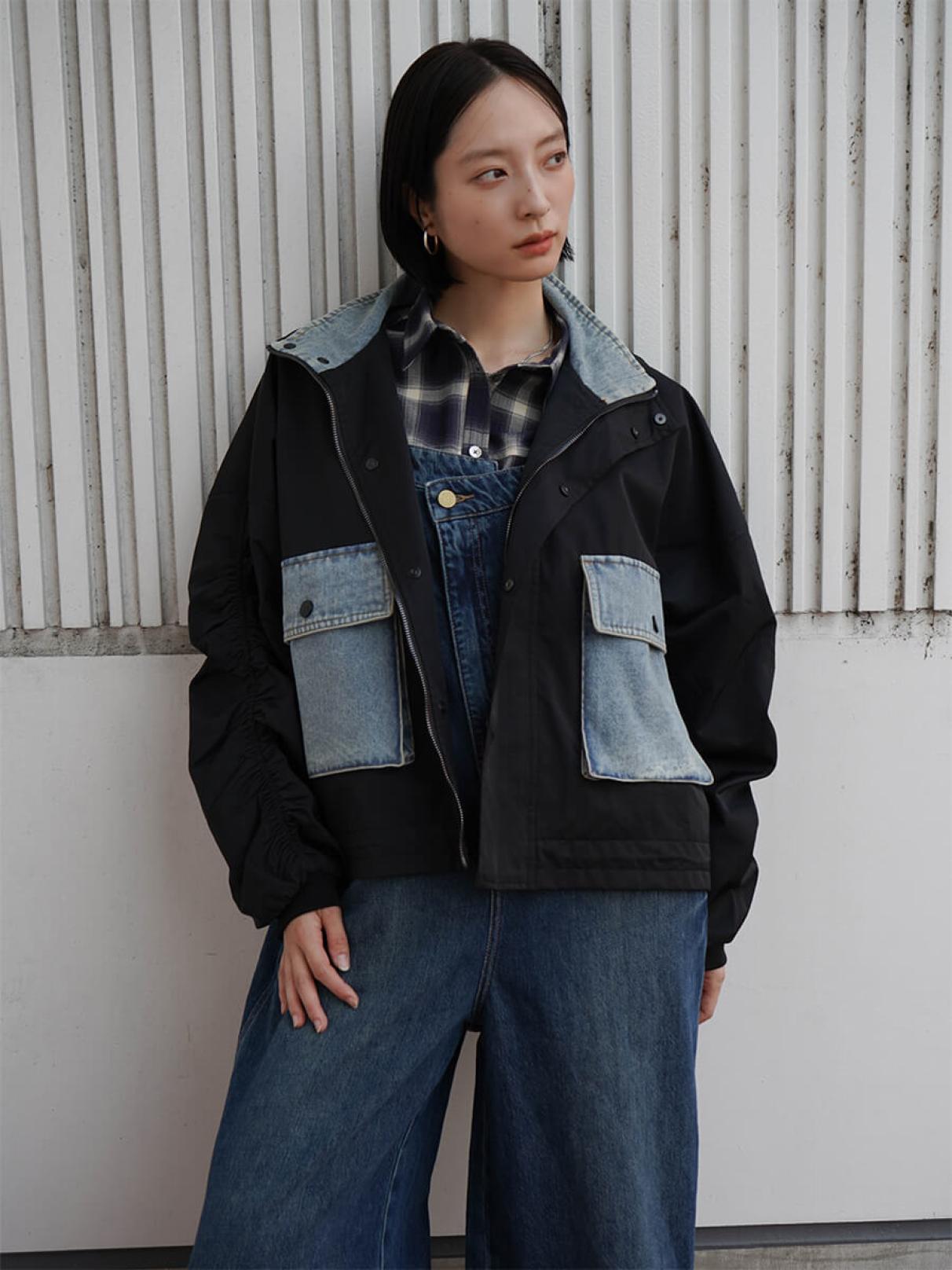 デニムドッキングギャザースリーブブルゾン - RADIATE - RADIATE