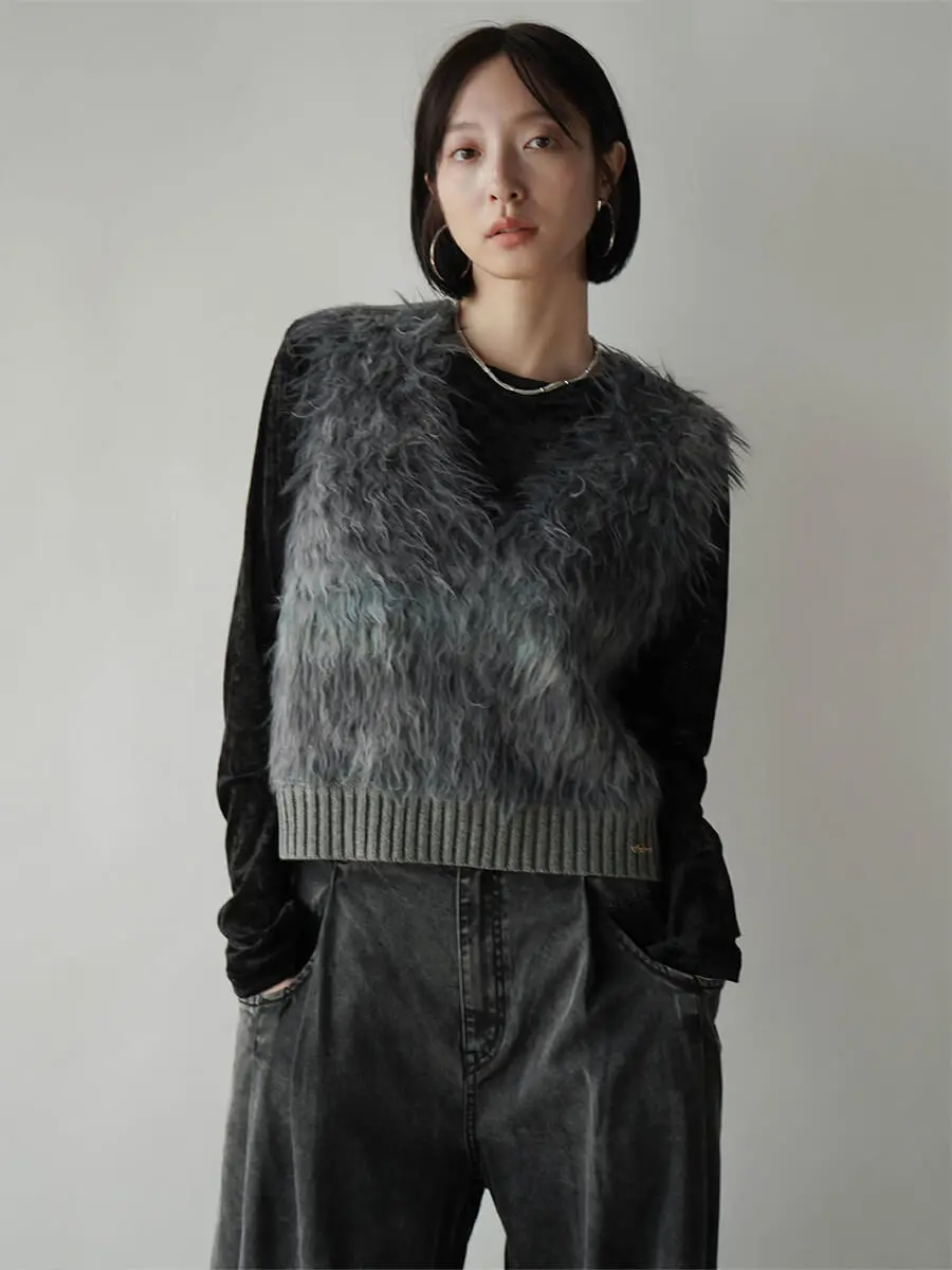 Eimee Law シャギーサイドスリットベスト ロングシャギークロップドベスト - Eimee Law - RADIATE