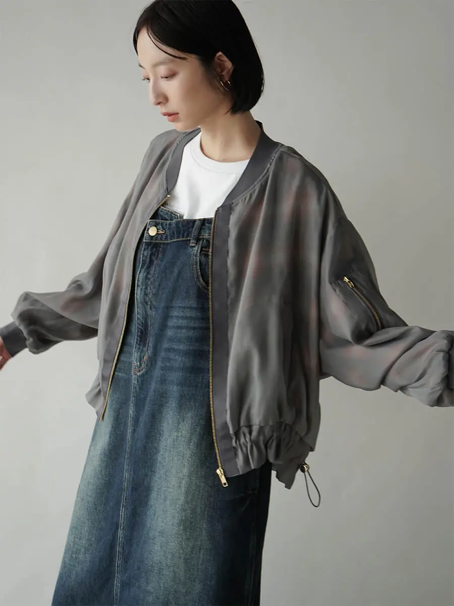 新品★YAMADAYAのRADIATEの透け感ブルゾン チェックプリントシアーMA-1ブルゾン - RADIATE - RADIATE