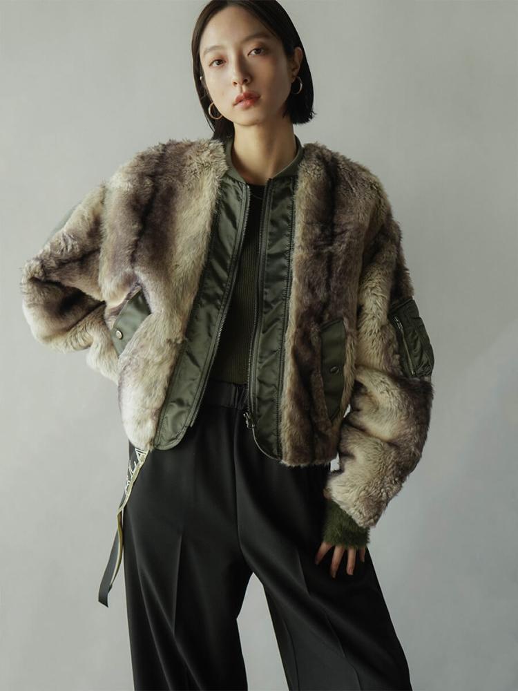 グラデーションフェイクファージャケット - RADIATE - RADIATE