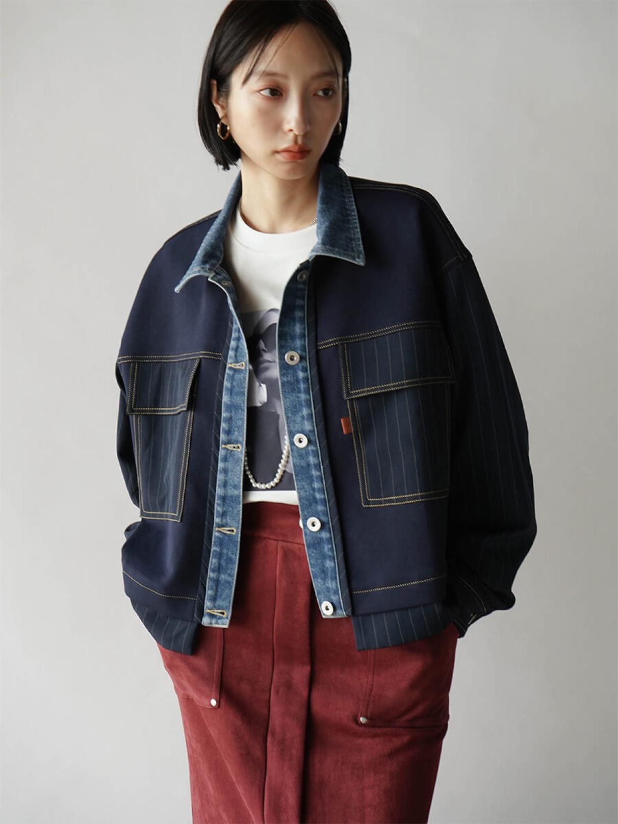 【極美品です】Acne Studiosリボンストライプのジャケットです B90819-BGU_B.jpg
