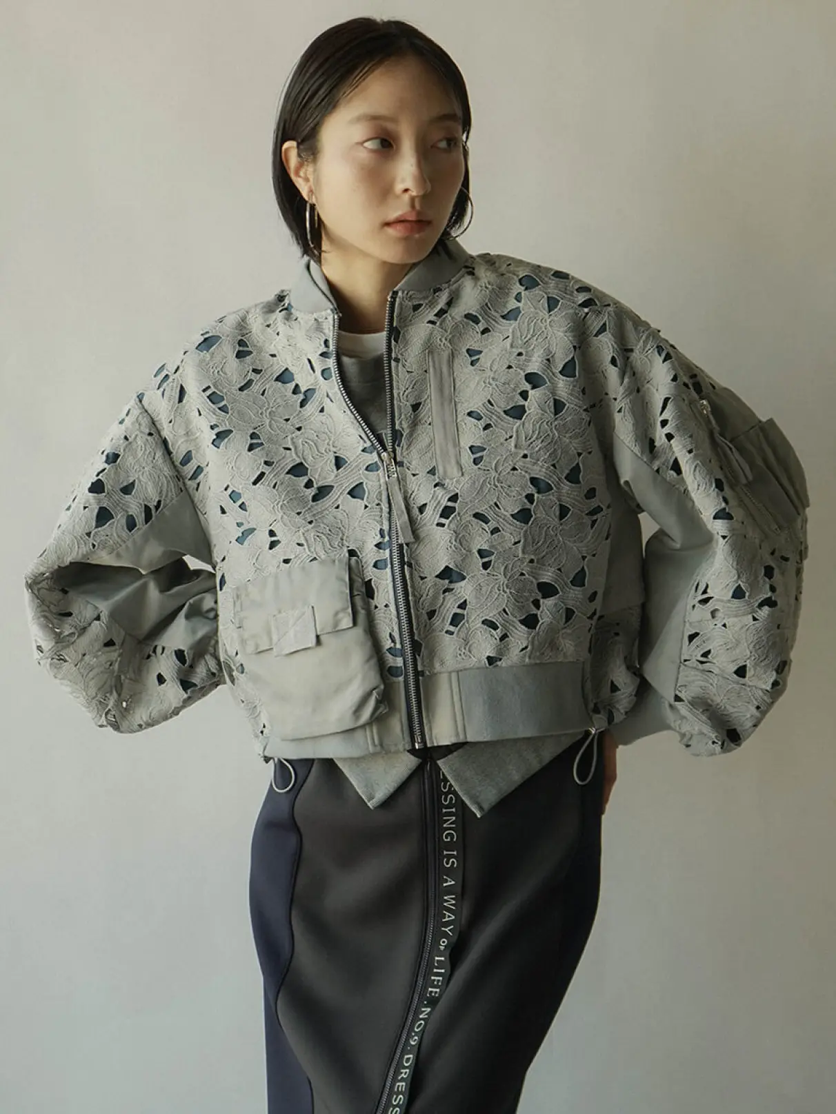 レース×ナイロンMA-1ブルゾン - RADIATE×AULA AILA - RADIATE