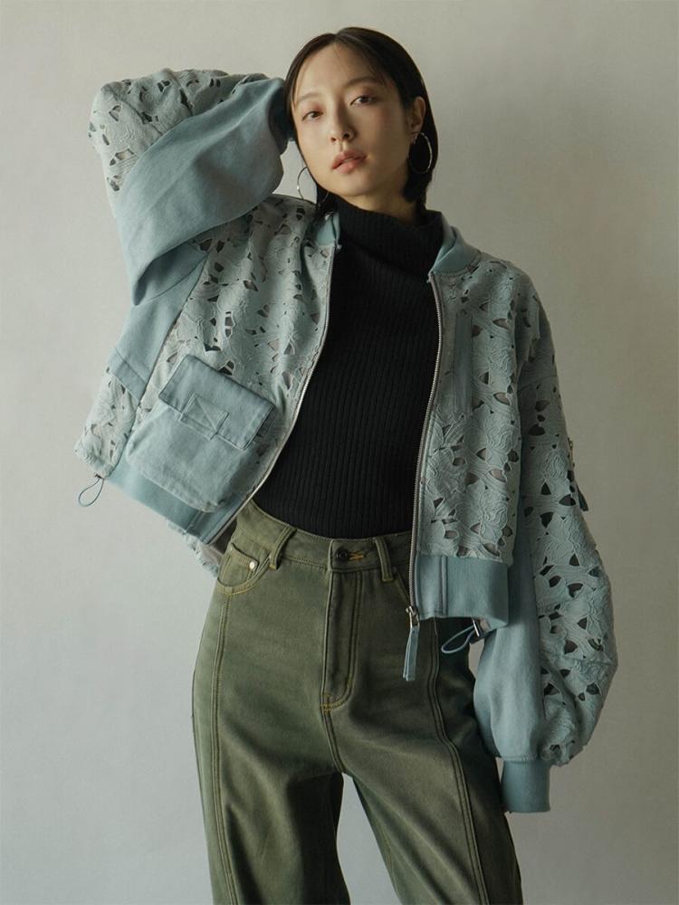 ラディエイト（RADIATE）/シアーMA−1ブルゾン レース×デニムMA-1ブルゾン - RADIATE×AULA AILA - RADIATE｜YAMADAYA