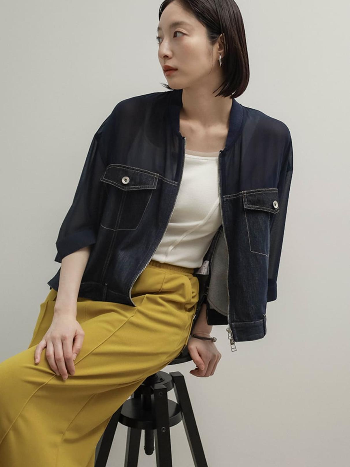c*！様 RADIATE 新品　メッシュ　シアー　ダブルジップ　ブルゾン　カーデ ラディエイト RADIATE メッシュ×シアー配色ダブルジップブルゾン