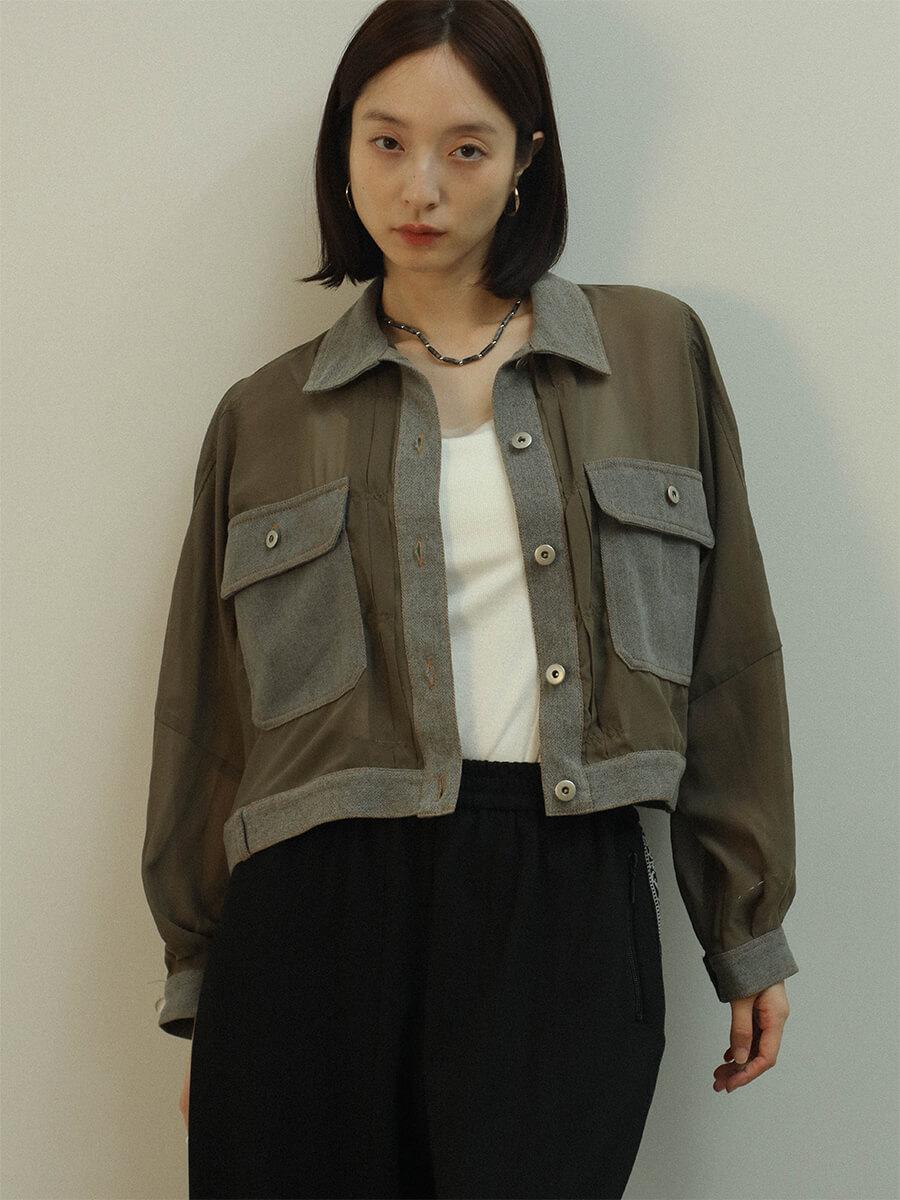 デニムドッキングシアーショートジャケット