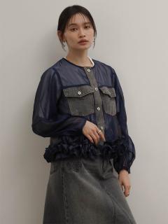 5.28(木)16:00発売/WEB限定】フリルヘムデニムドッキングシアー