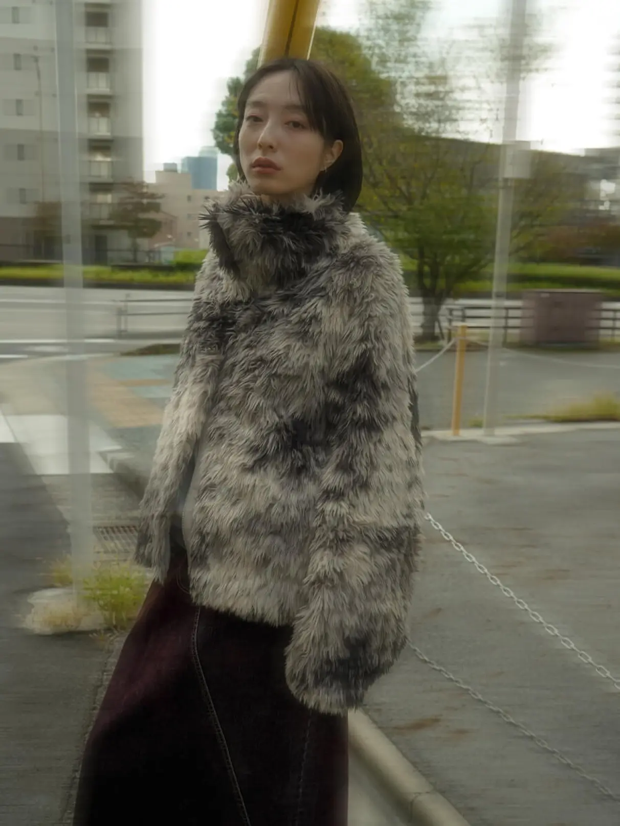 モノトーンミックスミドルファーアウター - RADIATE - RADIATE