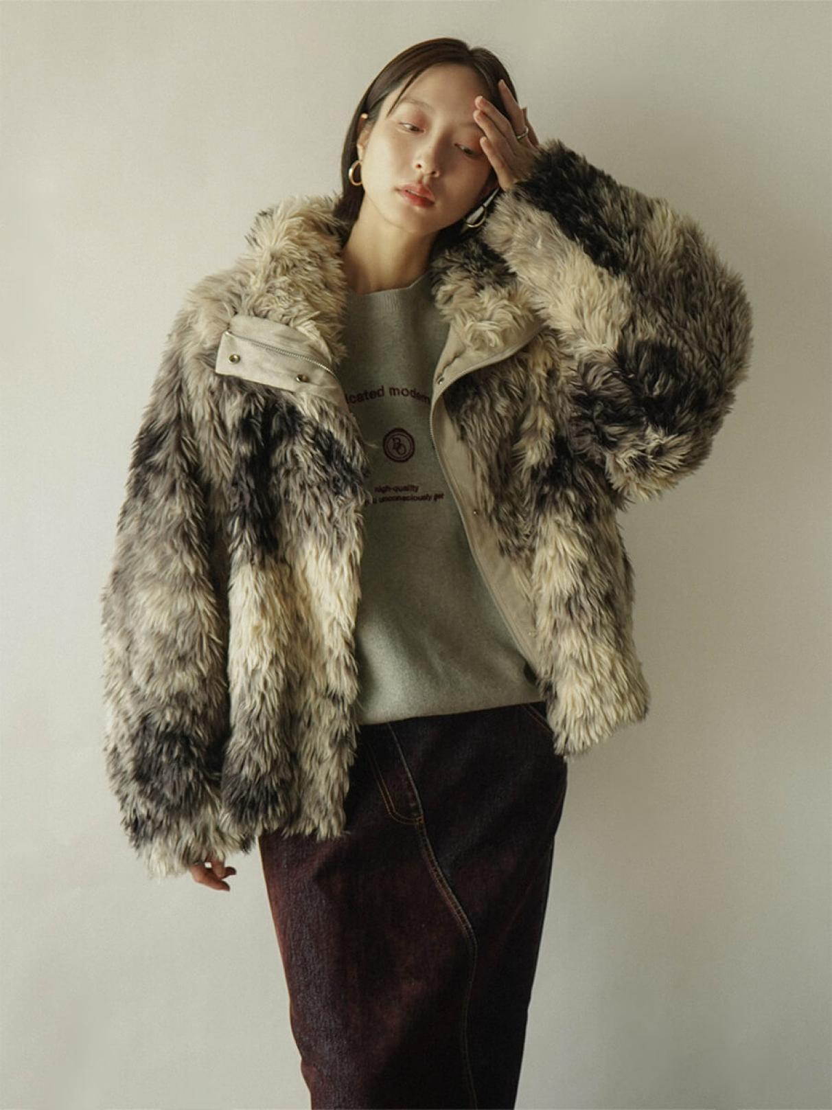 【美品】RADIATE ラディエイト ファーフード ボアコート モノトーンミックスミドルファーアウター - RADIATE - RADIATE