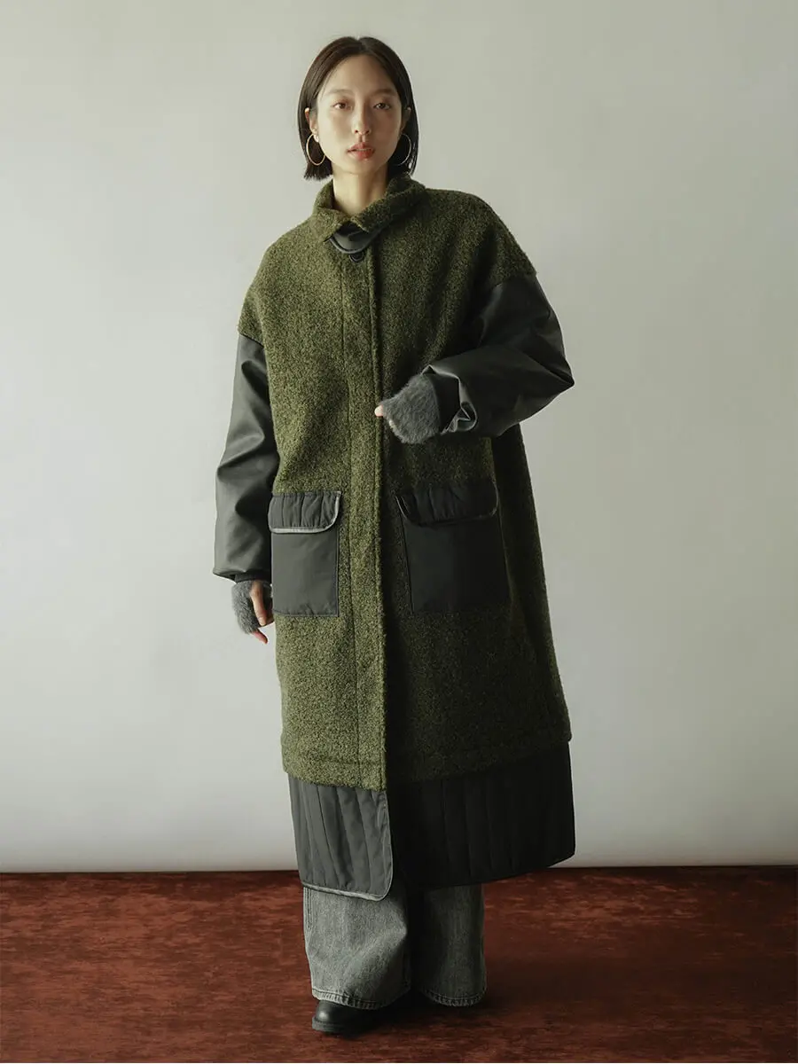 ラディエイト ファーフーデッドボアコート ラディエイト ファー