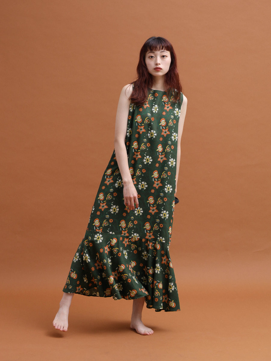 レトロフラワープリントワンピース YAMADAYA STORE レトロフラワープリントワンピース YAMADAYA STORE