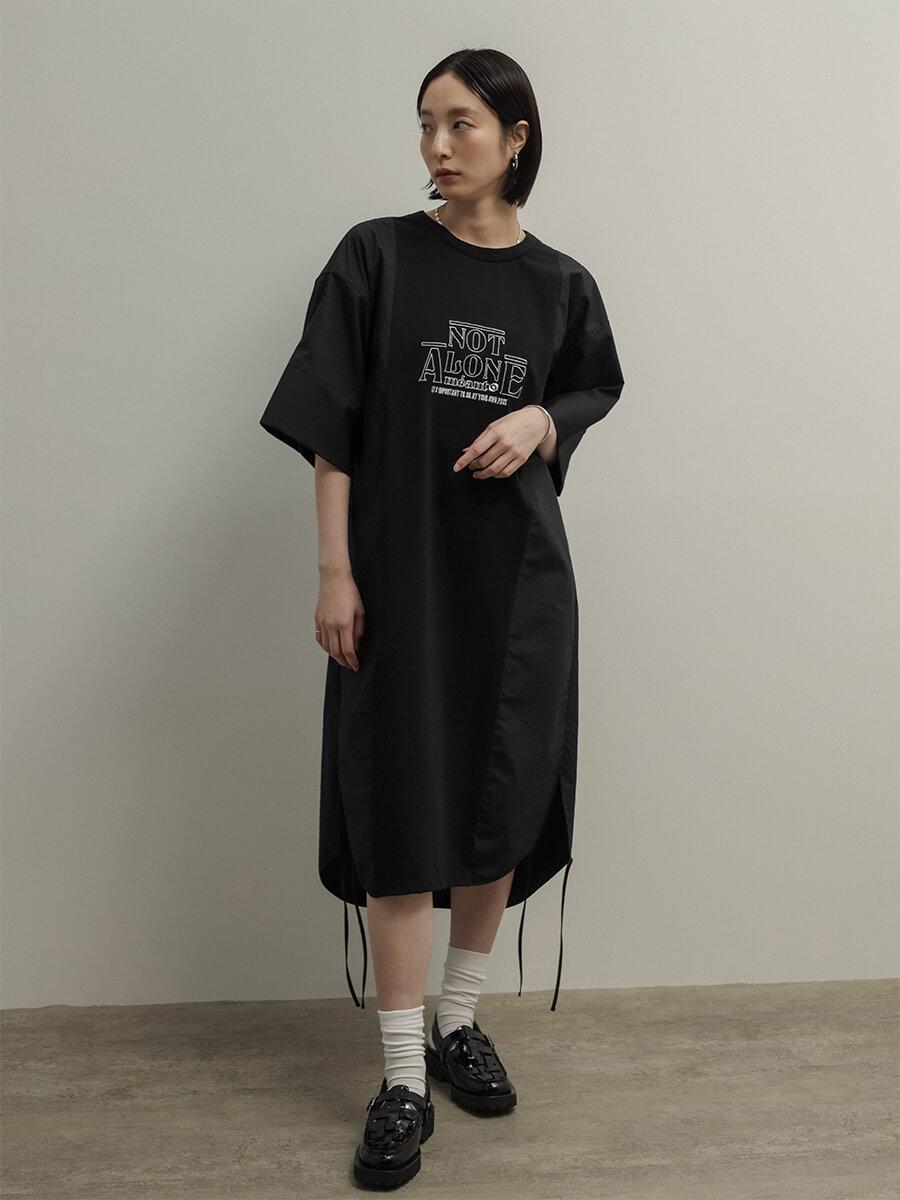 メッセージ刺繍コンビデザインワンピース