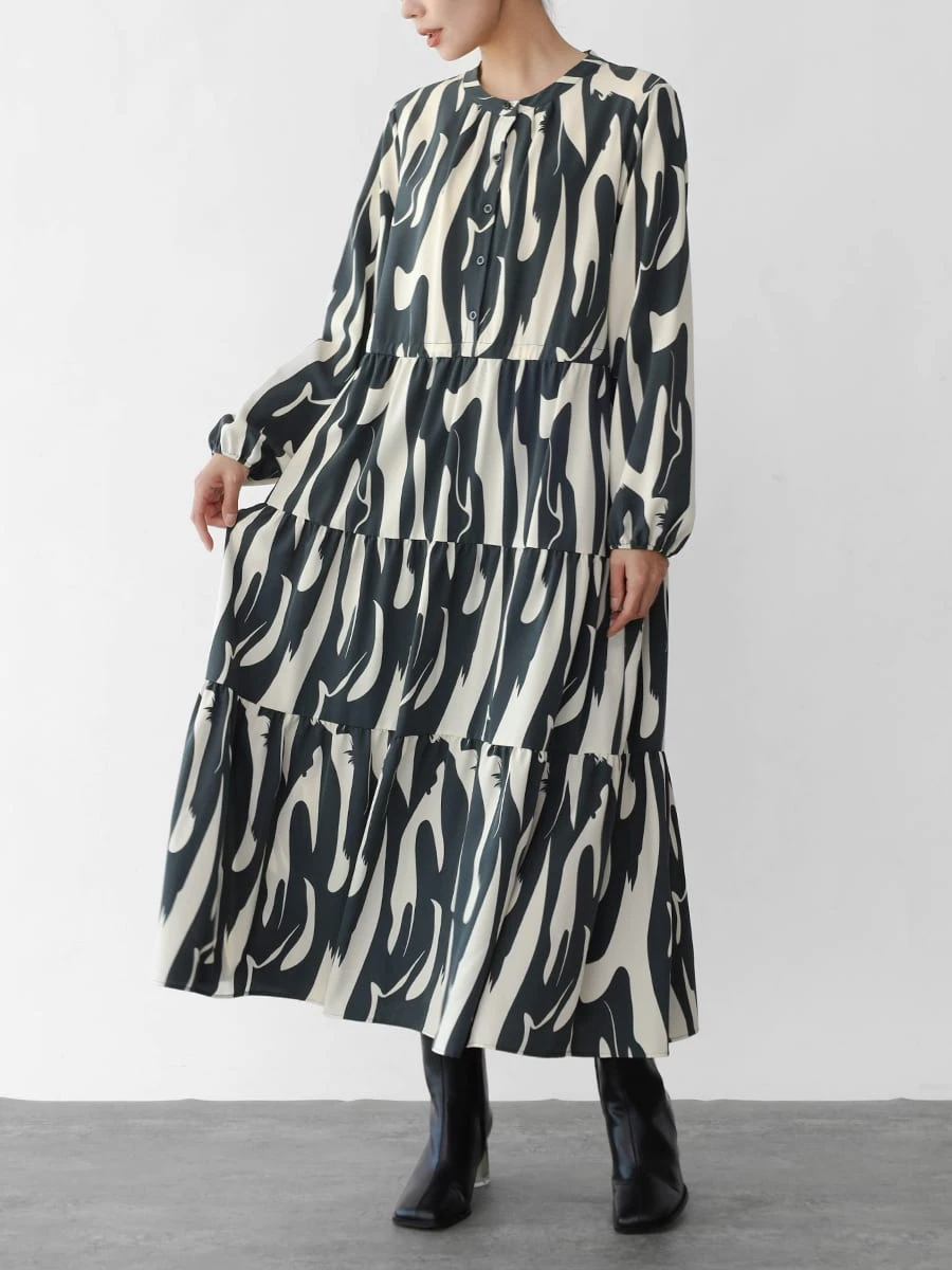 RADIATE ワンピース　新品 ニュアンスプリントティアードワンピース - RADIATE - RADIATE