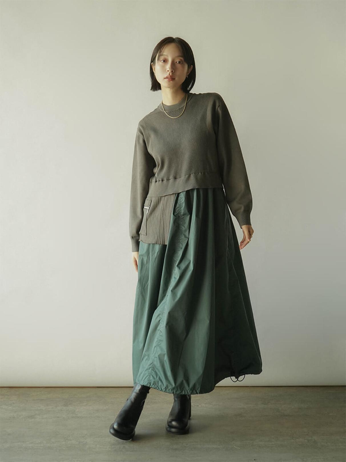 アシンメトリー異素材ドッキングワンピース - RADIATE - RADIATE