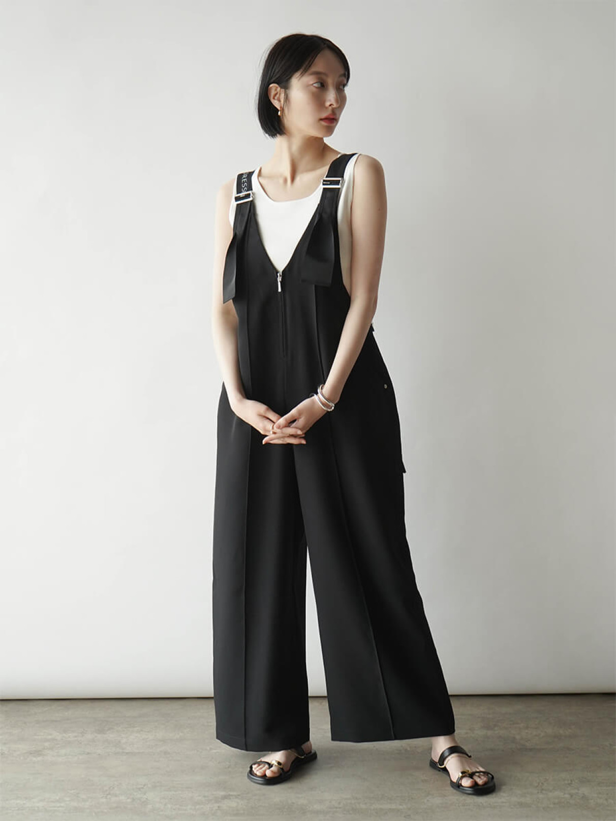 【新品】RADIATE オールインワン サロペット 総柄 黒 フリーサイズ ペインターロゴテープサロペット - Eimee Law - RADIATE