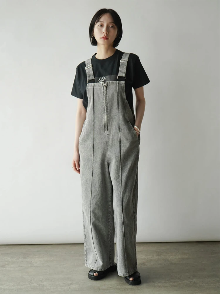 エストレジャ　フロントジップデニムオールインワン フロントジップデニムサロペット - RADIATE - RADIATE｜YAMADAYA