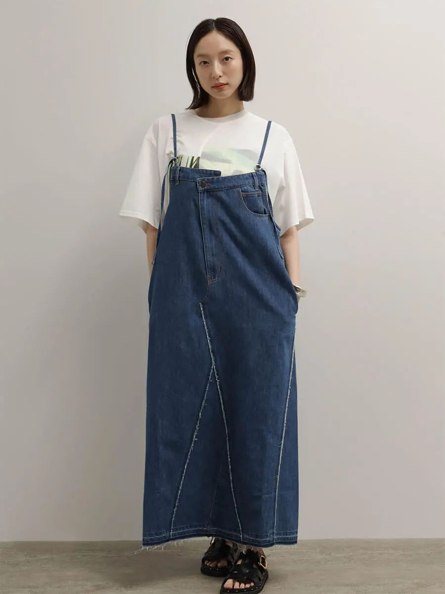 【新品】RADIATE　アシメフロントデニムジャンパースカート アシメフロントダメージラインデニムジャンパースカート - RADIATE
