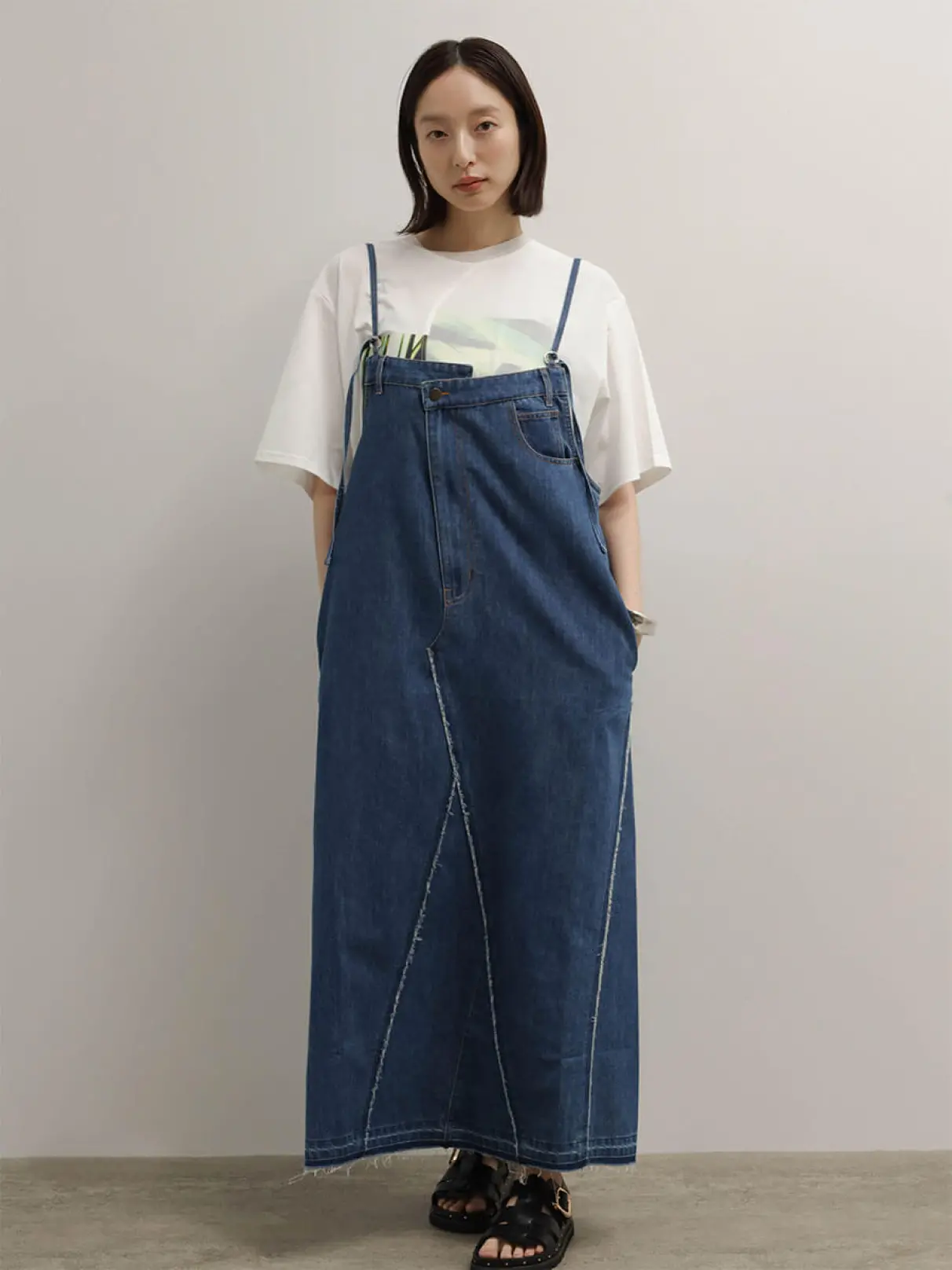 【新品】RADIATE　アシメフロントデニムジャンパースカート アシメフロントダメージラインデニムジャンパースカート - RADIATE