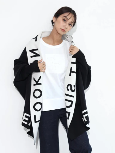 ロゴリバーシブルニットショール - SCOTCLUB - SCOTCLUB