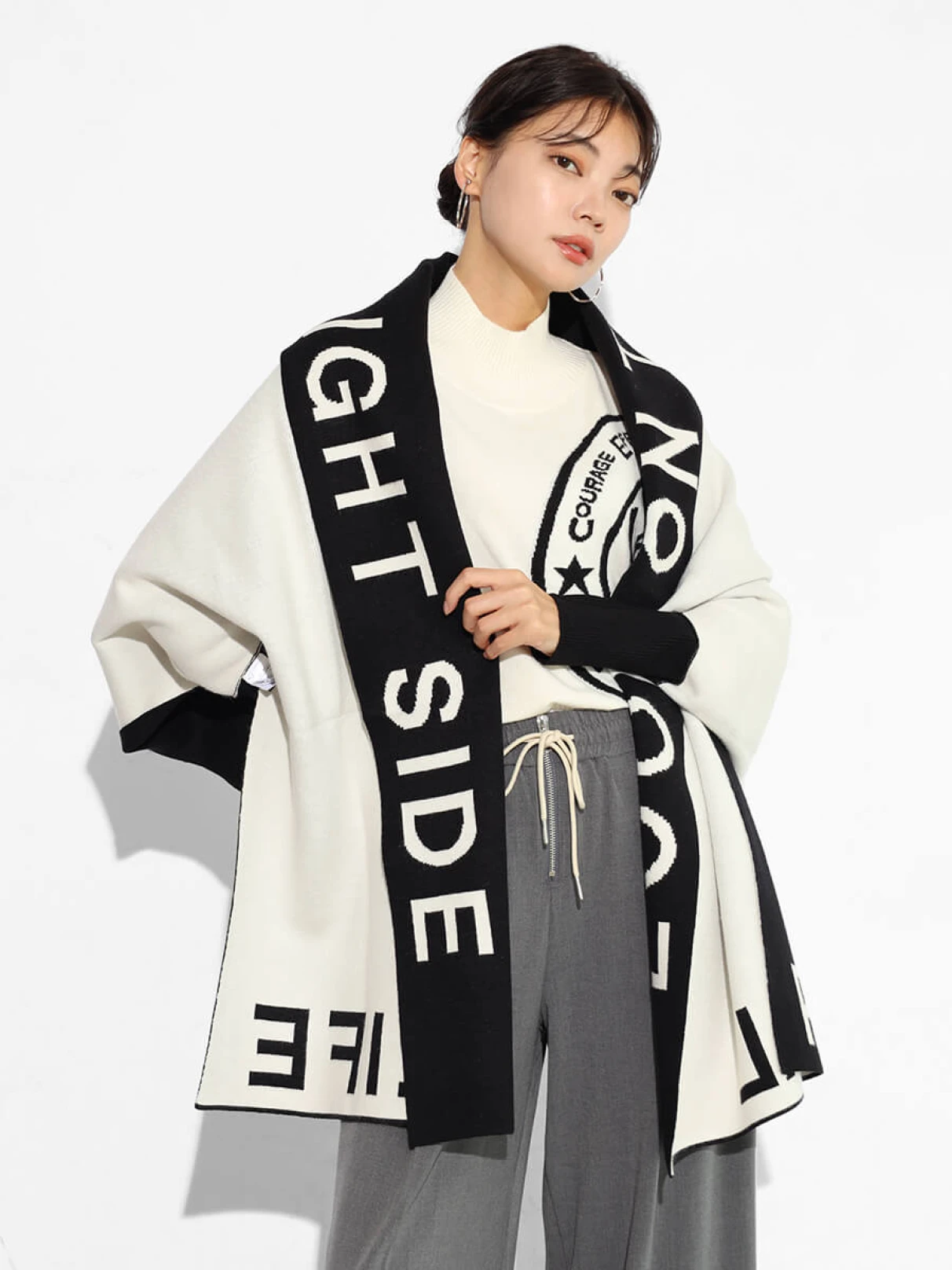 ロゴリバーシブルニットショール - SCOTCLUB - SCOTCLUB