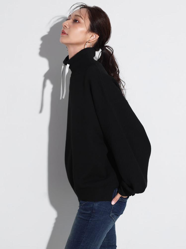 【新品未使用】OBLI スカラップリブニット/ブラック スカラップリブニット/ブラック | ALL ITEM | OBLI