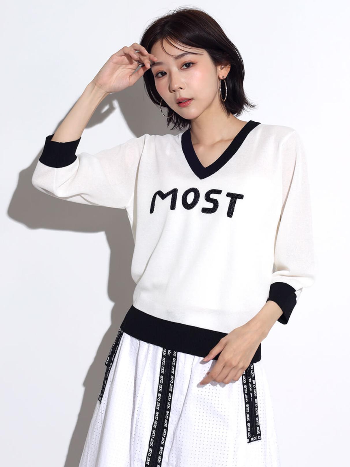 Vネックモノトーンロゴニット - SCOTCLUB - SCOTCLUB｜YAMADAYA STORE